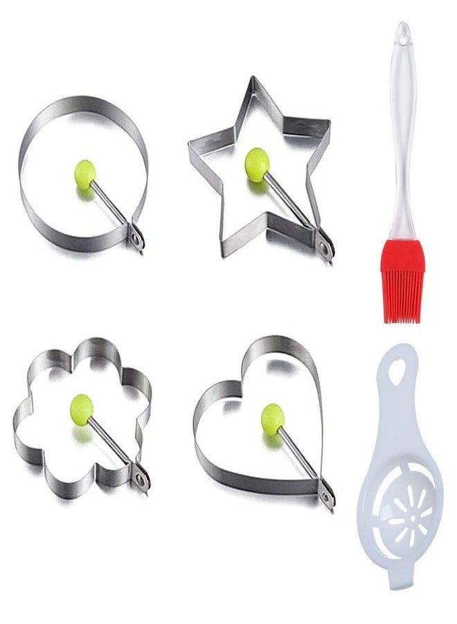 Connectwide Stainless Steel Fried Egg Mold Non Stick Omelette Pancake Rings Cooking Tools, Set of 4, Silver - Image 2